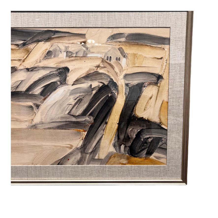1960's WATERCOLOR & ACRYLIC ABSTRACT LANDSCAPE