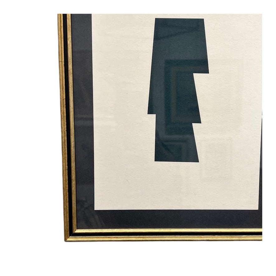 CONTEMPORARY BOB VERHElST ABSTRACT PRINT - DARK GREEN