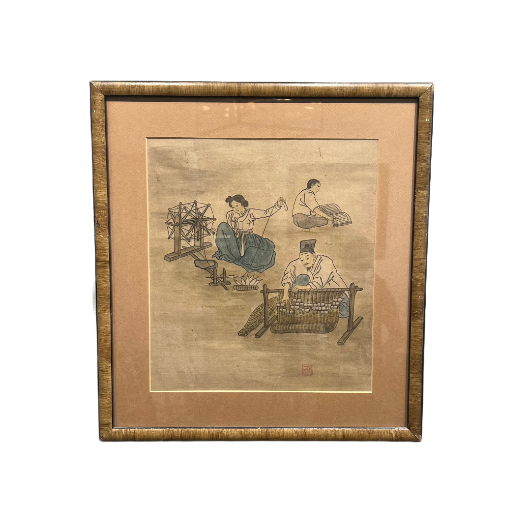 Korean Silk Making Painting
