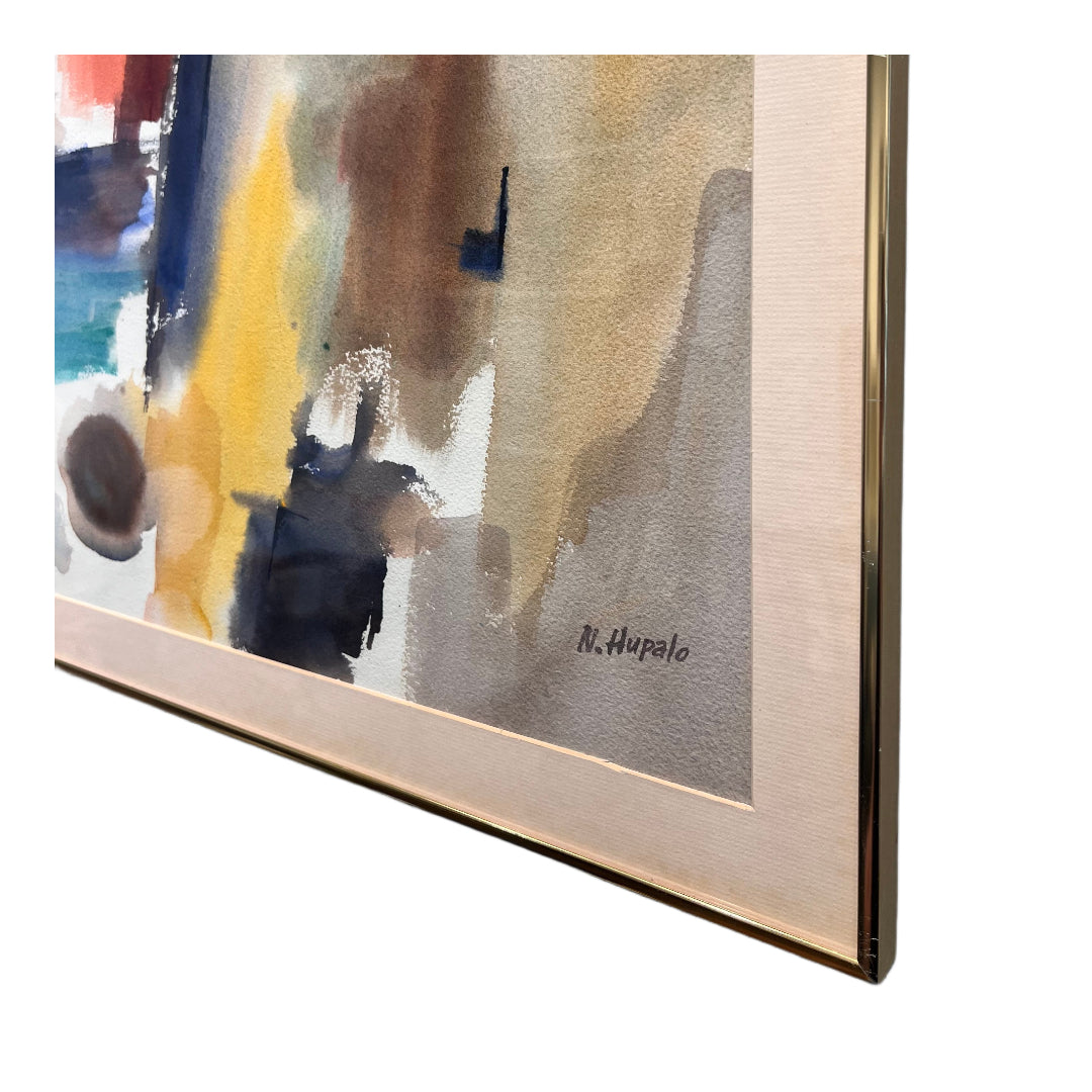 MID CENTURY WATERCOLOR ABSTRACT