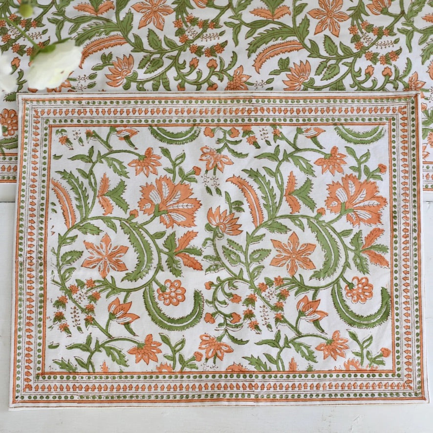 Aria Placemat - Orange and Green