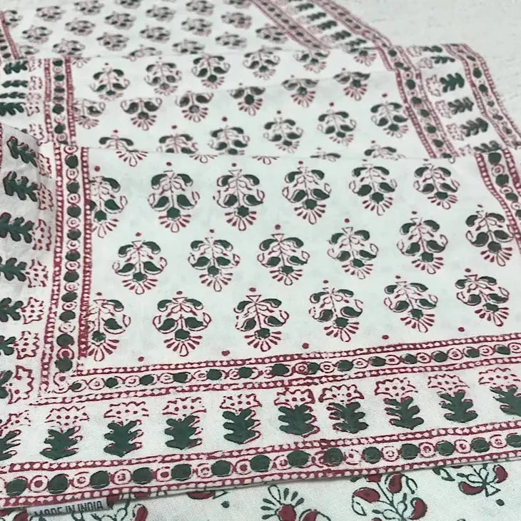 Green / Red Alwar 60" Table Runner