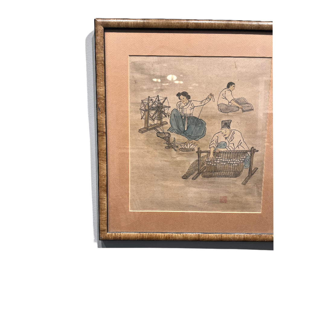 Korean Silk Making Painting