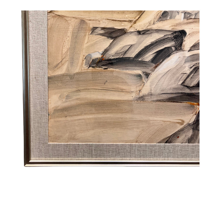 1960's WATERCOLOR & ACRYLIC ABSTRACT LANDSCAPE