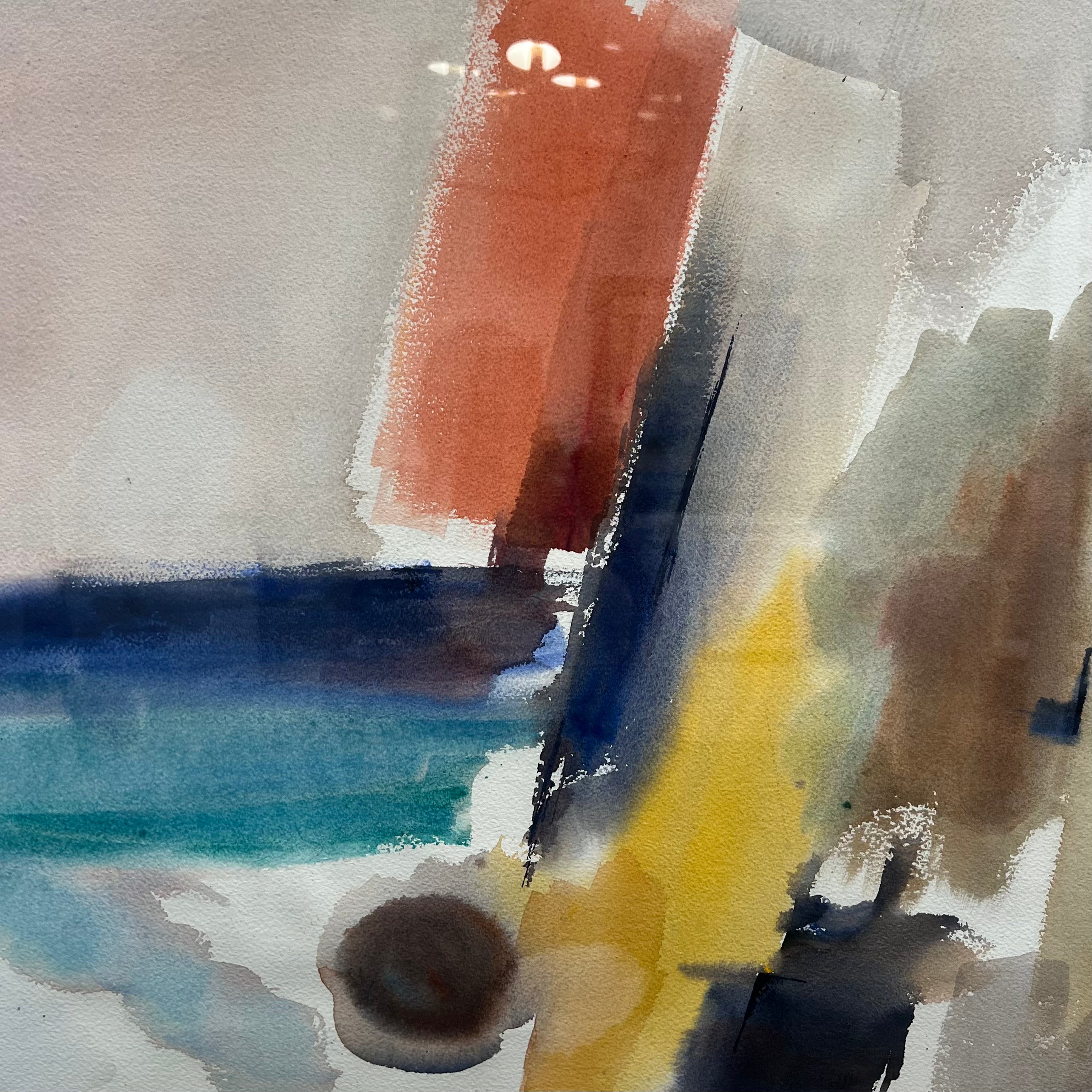 MID CENTURY WATERCOLOR ABSTRACT