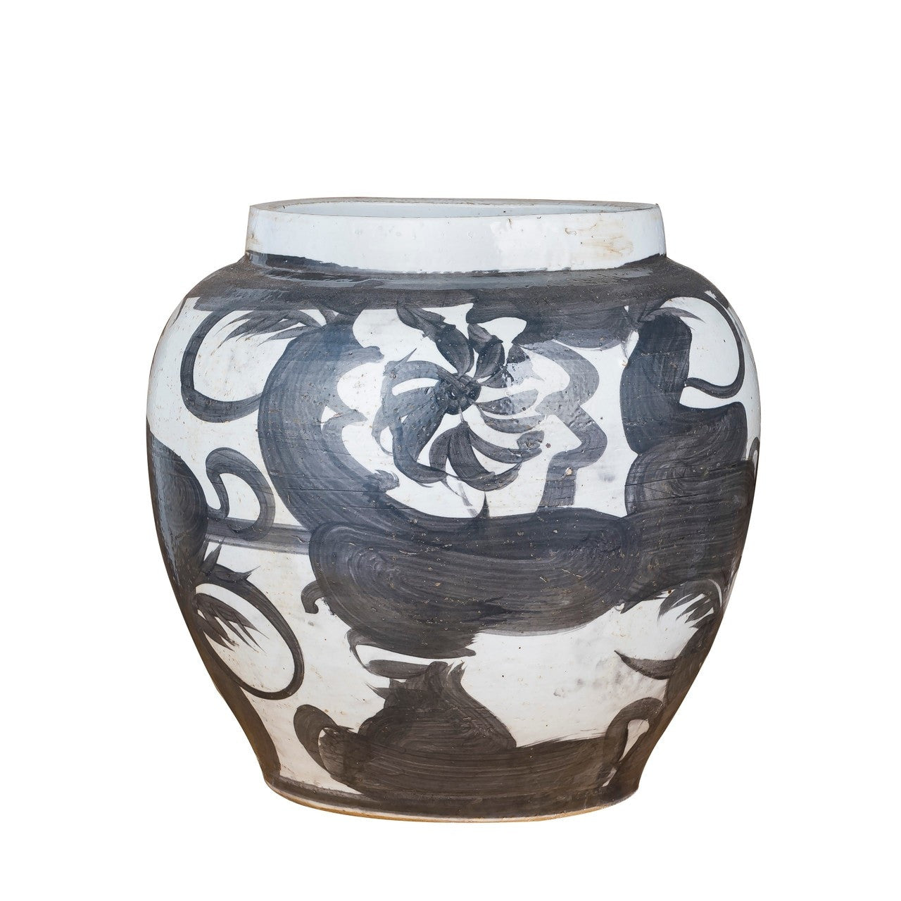 Black & White Twisted Flower Jar