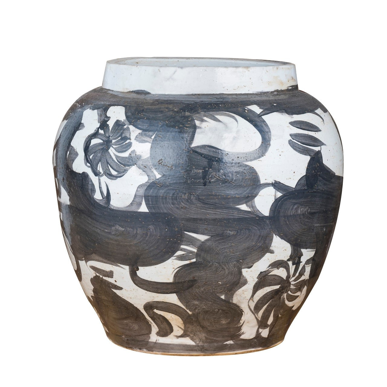 Black & White Twisted Flower Jar