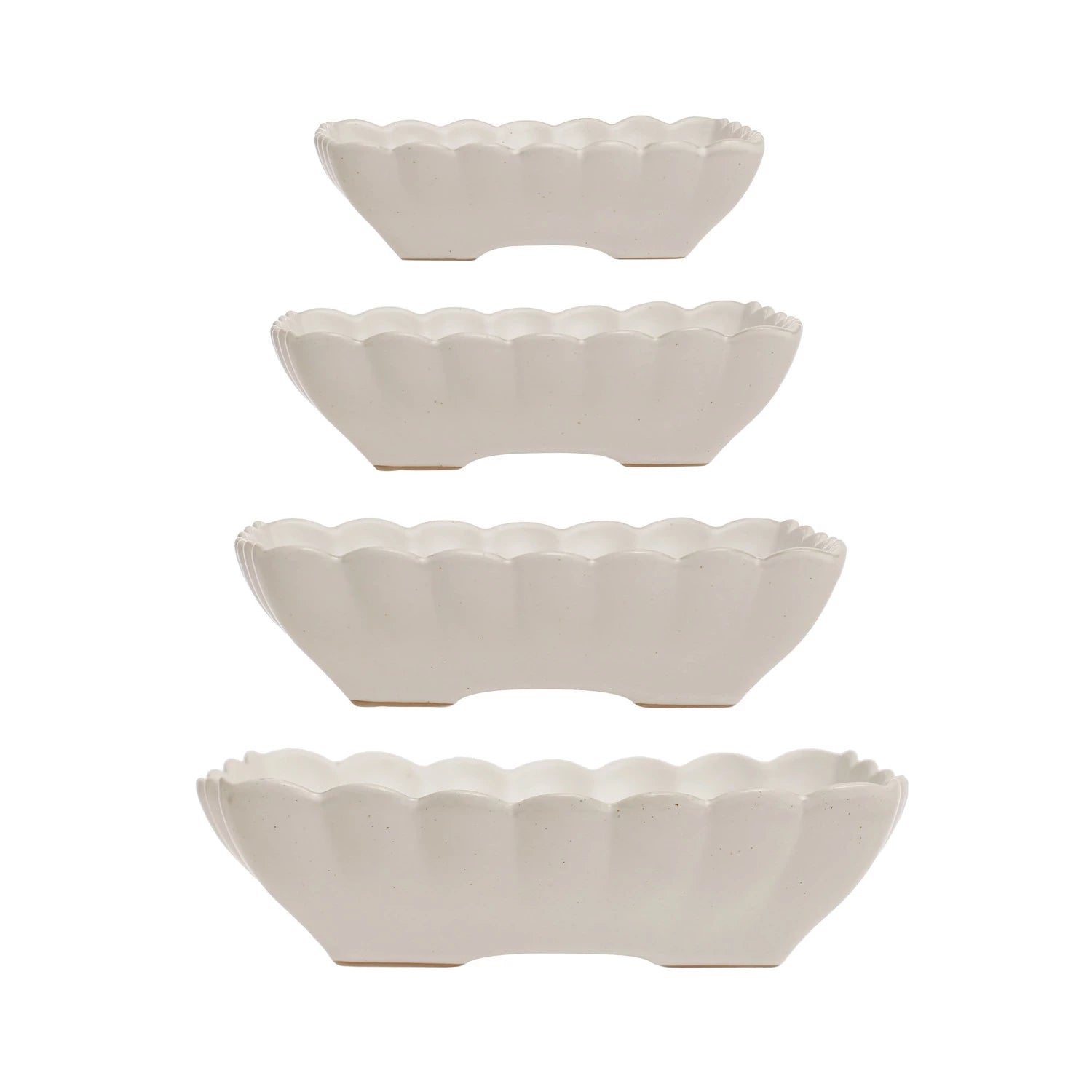 Scallop Edge Stoneware Serving Dishes
