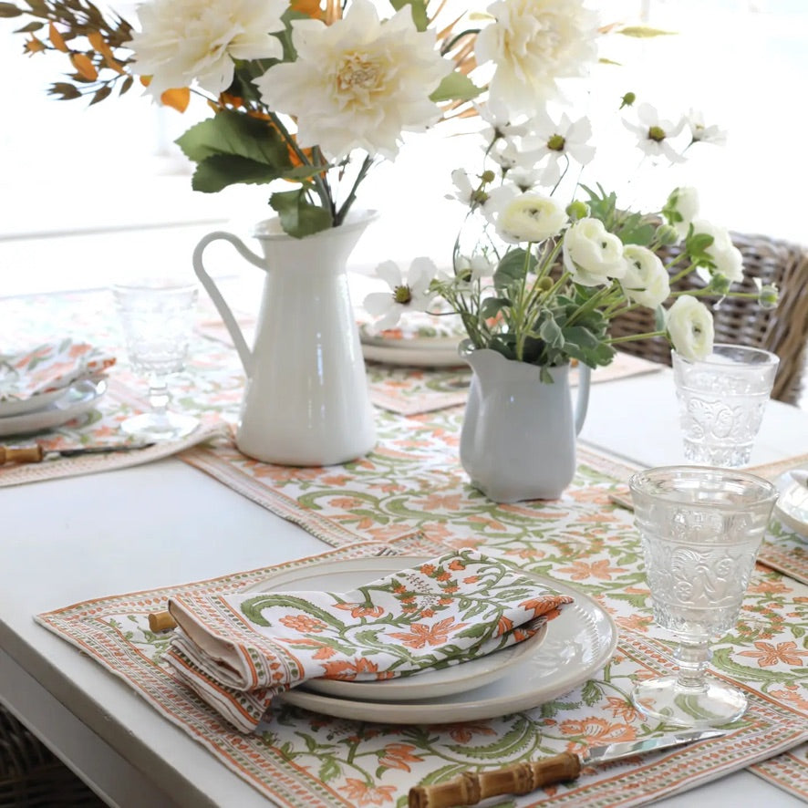Aria Placemat - Orange and Green