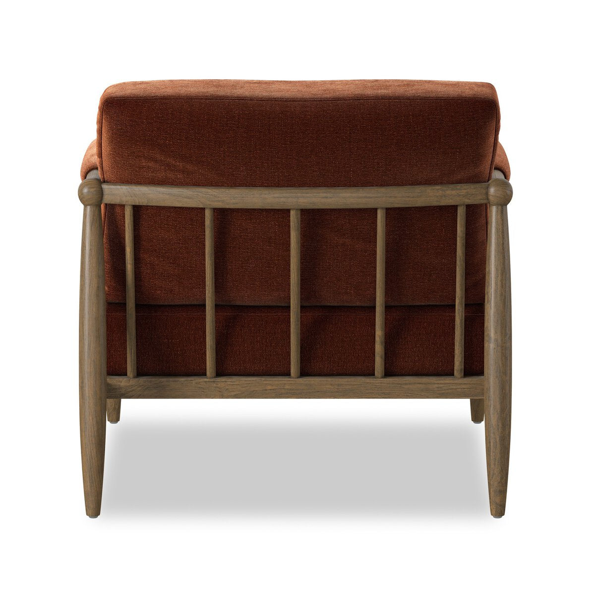 Velvet-Chenille Wood Arm Chair