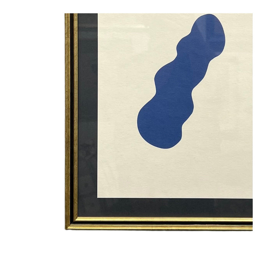 CONTEMPORARY BOB VERHElST ABSTRACT PRINT - BLUE