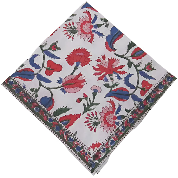 Red & Blue Floral Napkin