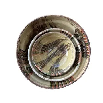 Marbleized Cream Cottage Bowl