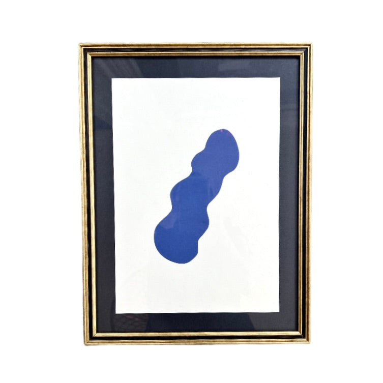 CONTEMPORARY BOB VERHElST ABSTRACT PRINT - BLUE