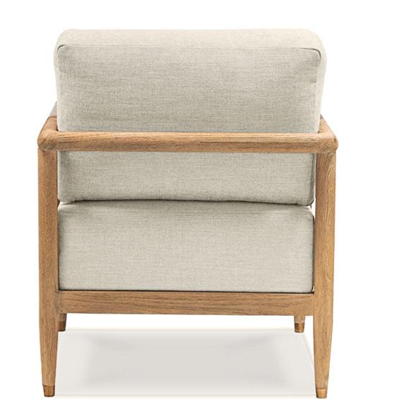 Beach Wood & Brass Arm Chair