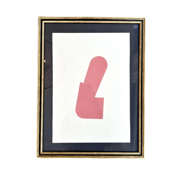 CONTEMPORARY BOB VERHElST ABSTRACT PRINT - PINK