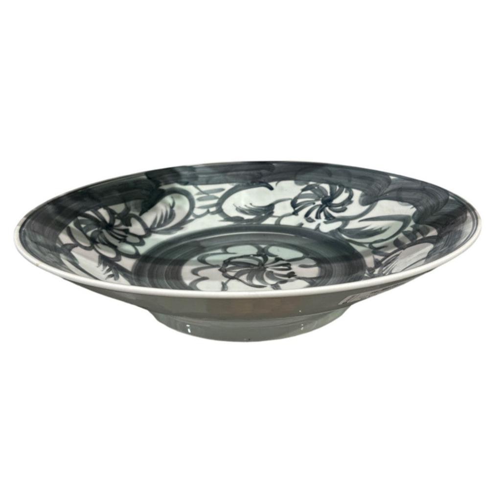 Black & White Oversized Large Shallow Bowl