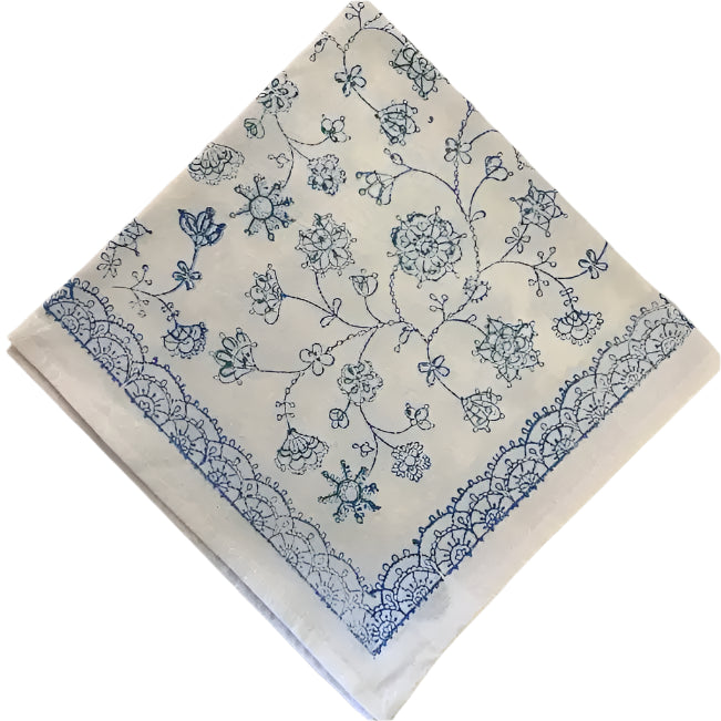 Blue & White Ditsy Floral Napkin