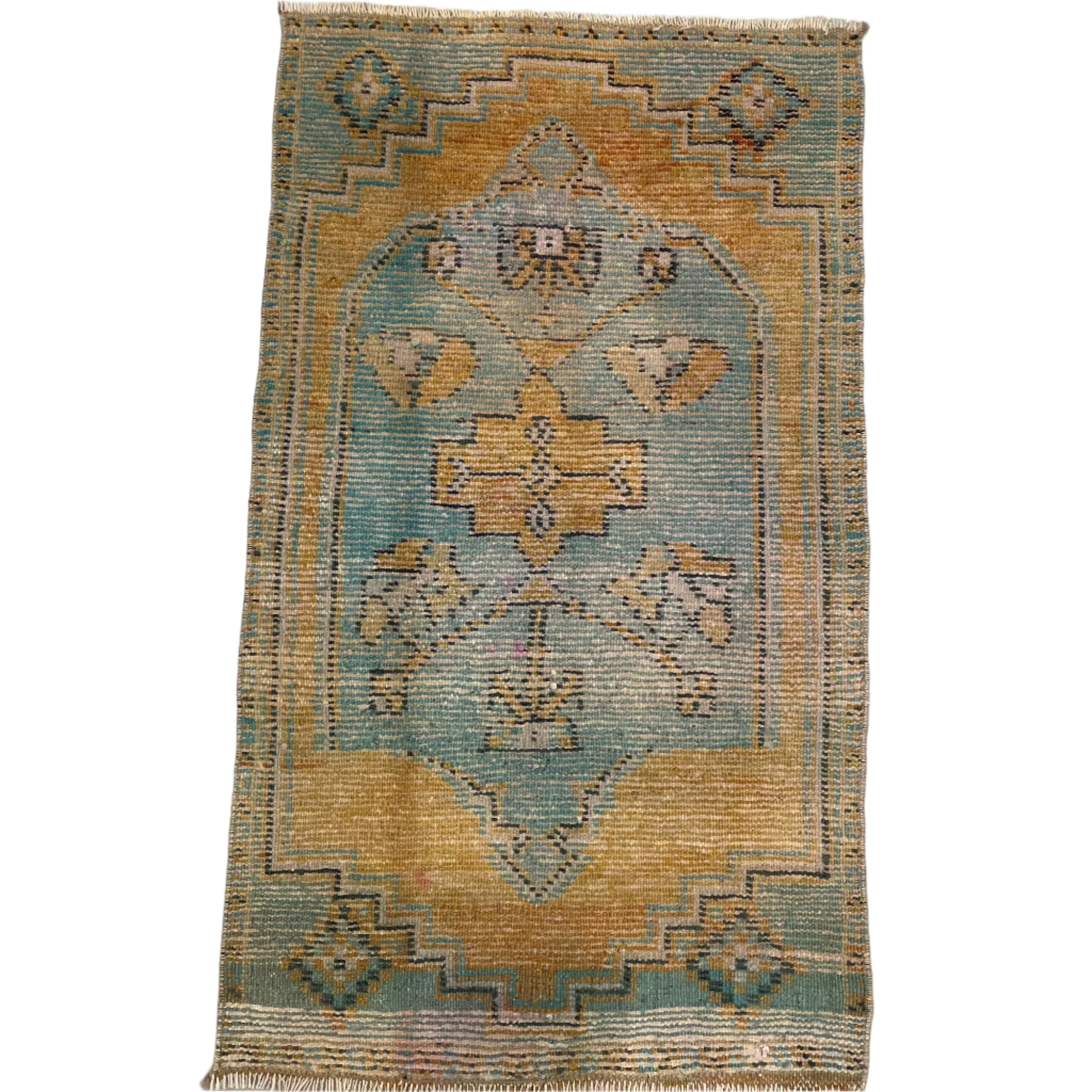 Yellow / Turquoise Oushak Mini