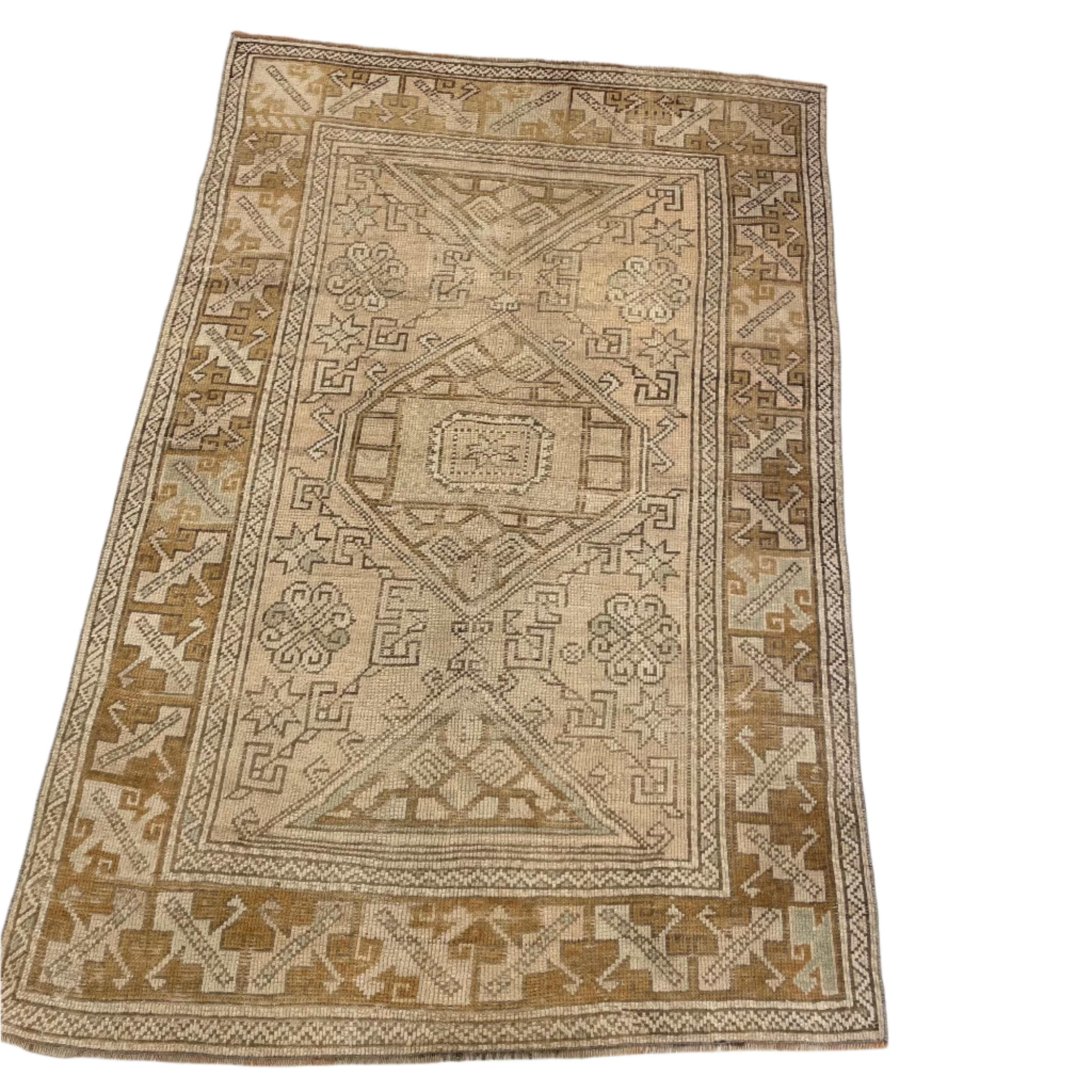 Vintage Multi Beige / Cream Turkish Oushak Rug