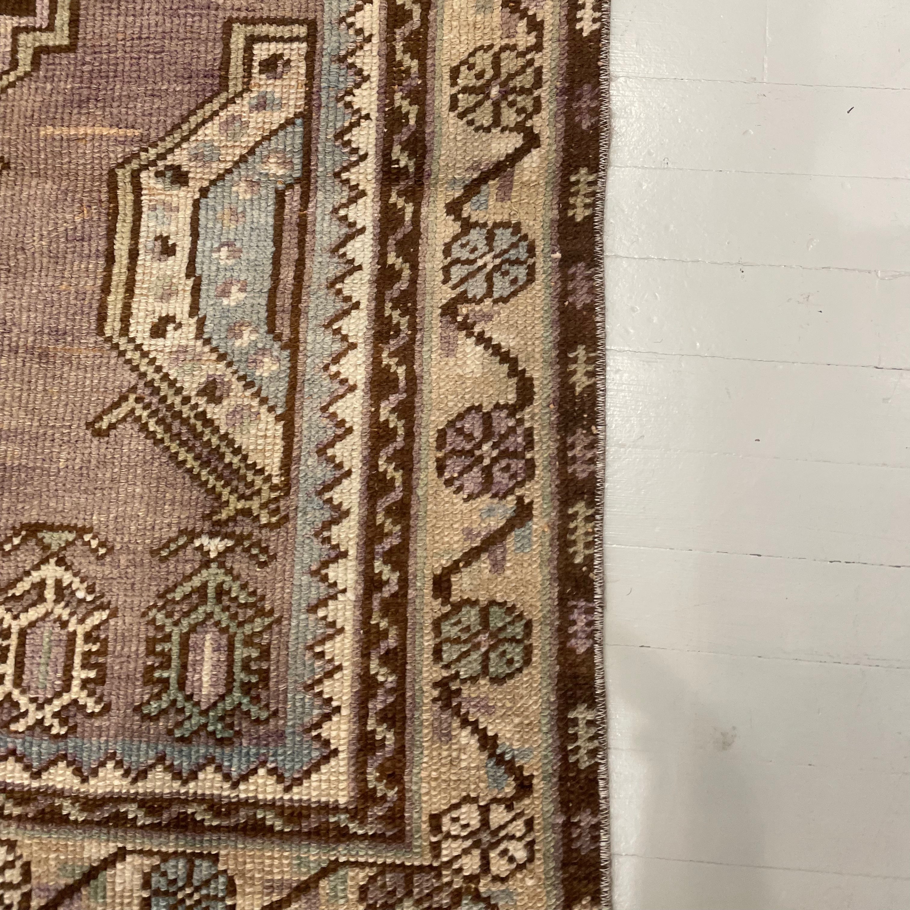 Vintage Multi Red / Blue / Beige Oushak Rug