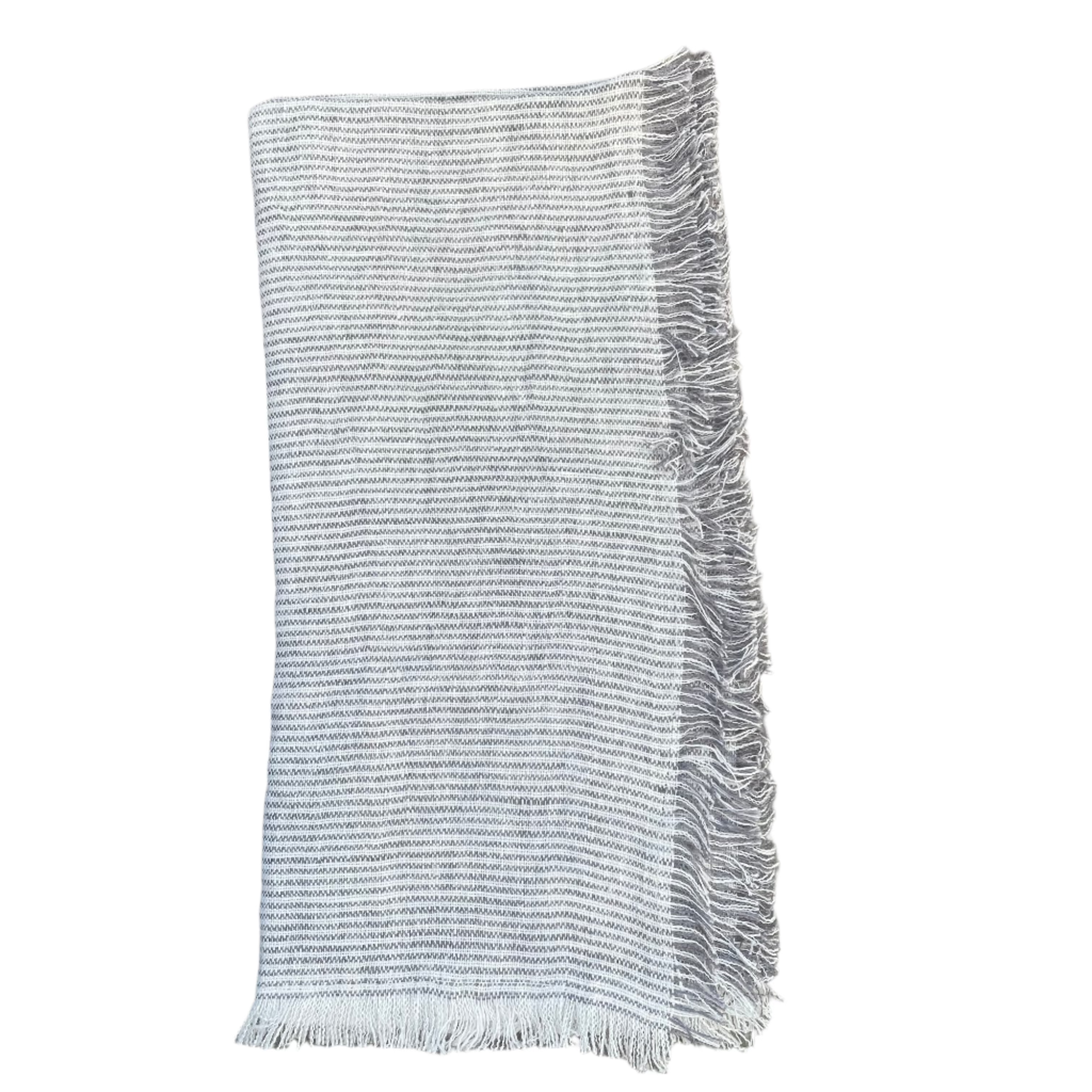 Grey Stripe Fringe Napkins