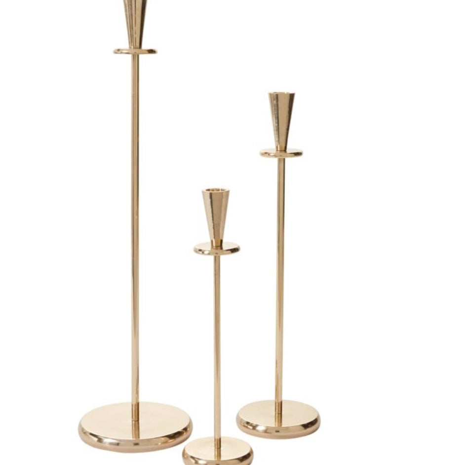 Modern Inspired Brass Candlestick Holders