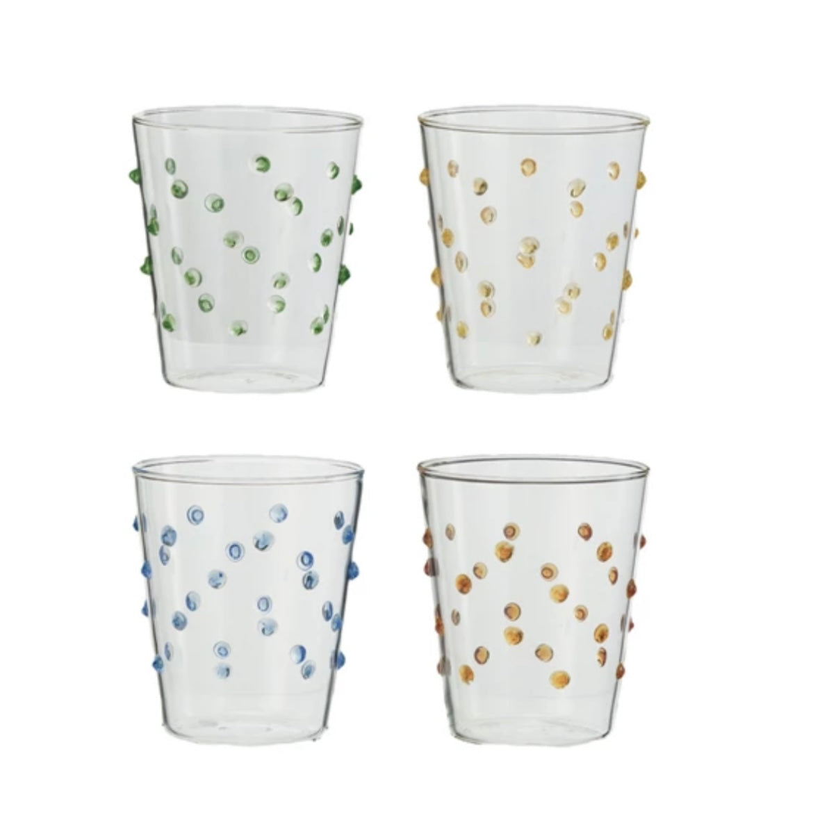 Handmade Drinking Glass w/ Raised Dots