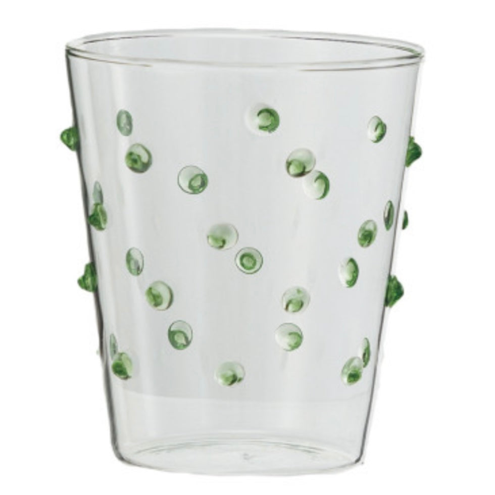 Handmade Drinking Glass w/ Raised Dots