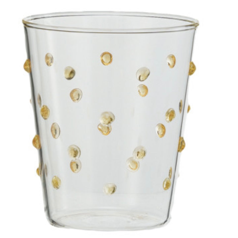 Handmade Drinking Glass w/ Raised Dots