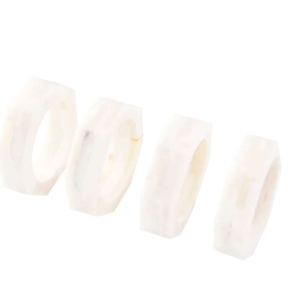 Octagon Shaped Resin Napkin Rings, Set of 4
