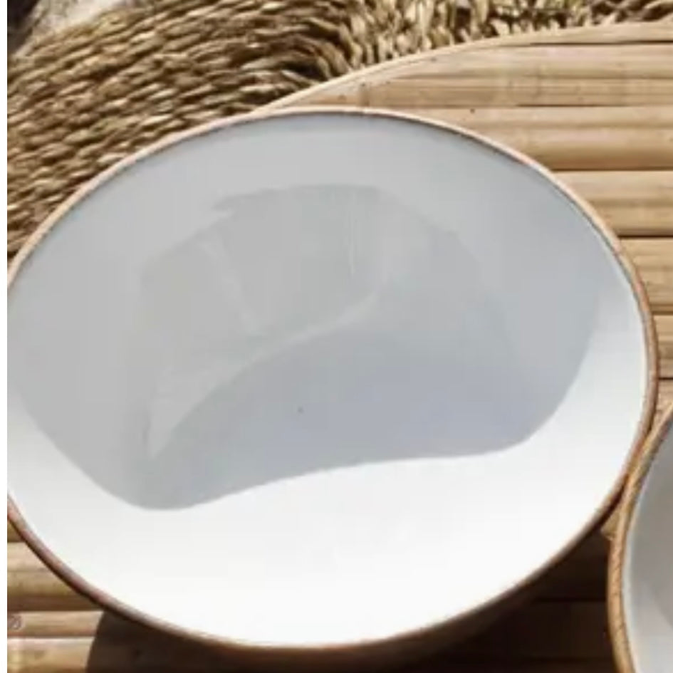 Enameled Mango Wood Bowl and Serving Spoons