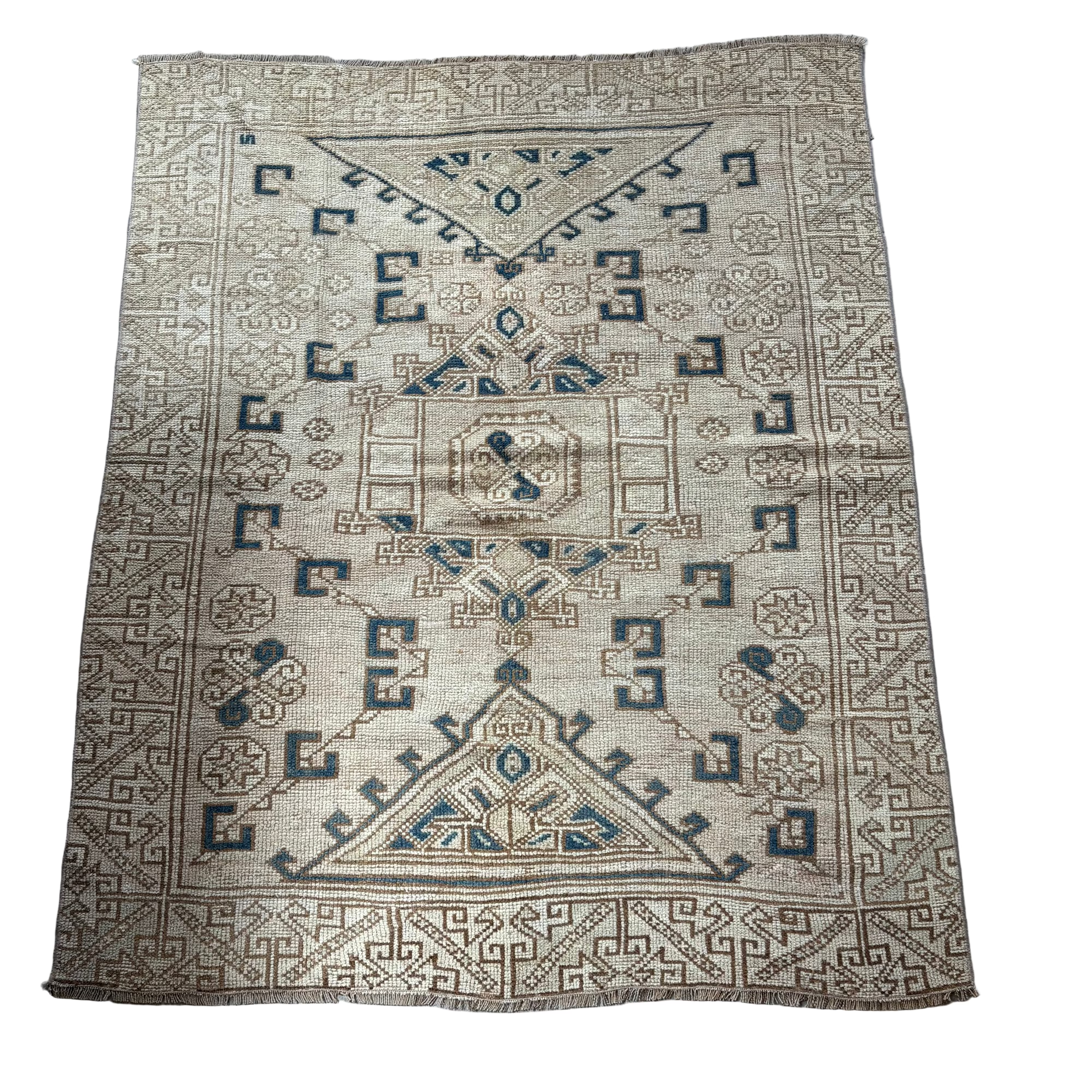 Vintage Cream / Beige / Blue Oushak Rug