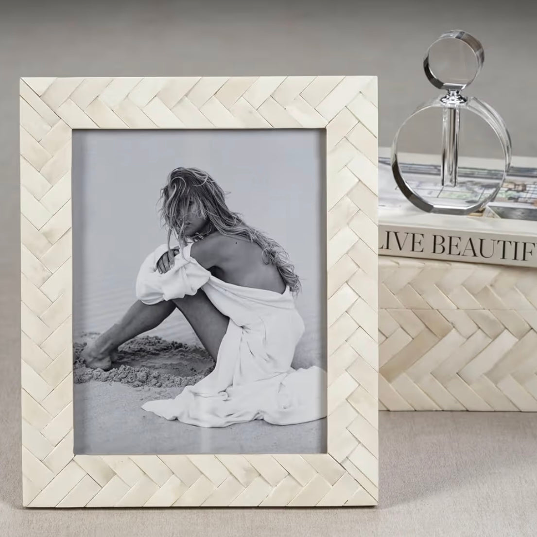 White Bone Braided Frame