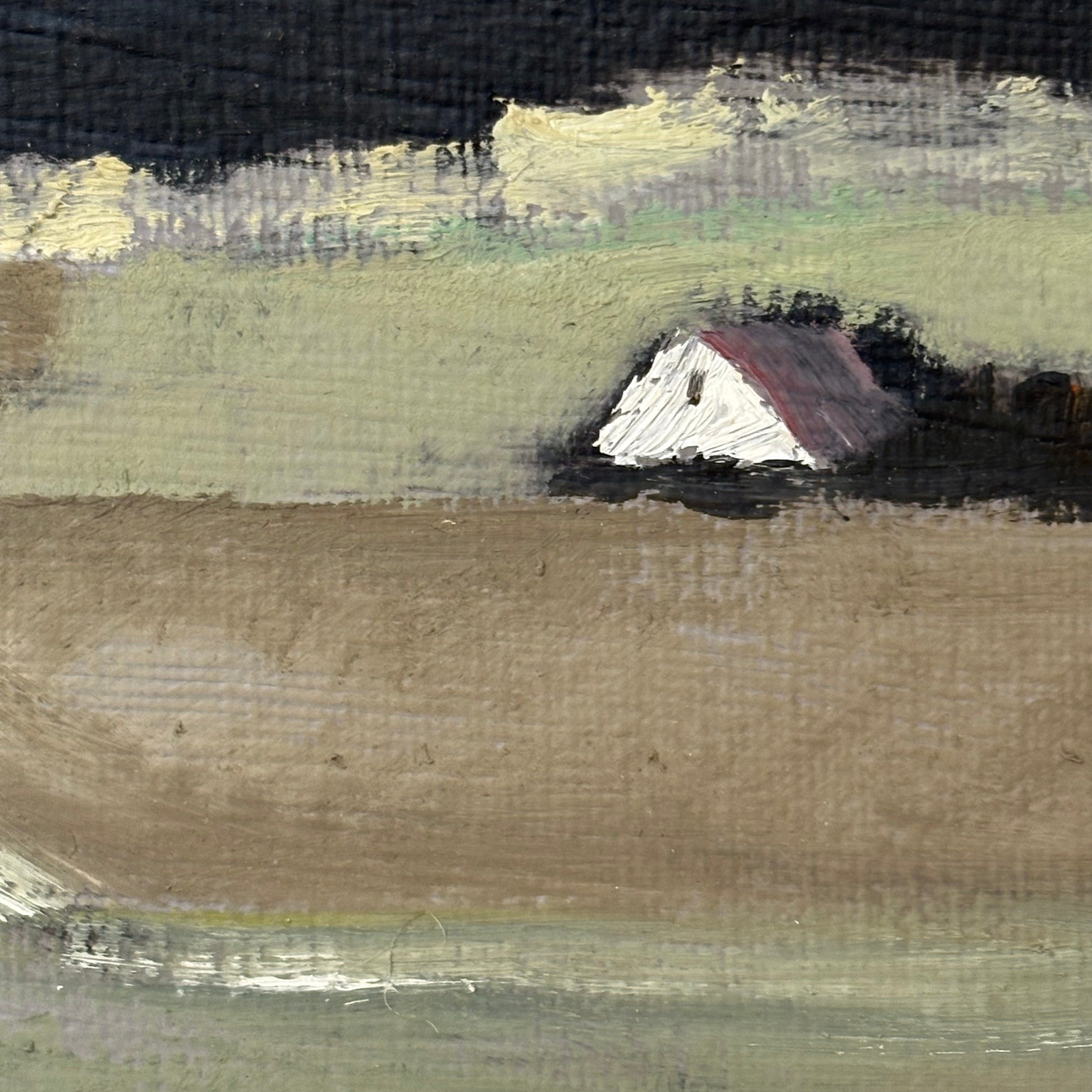 Original Mid Century Vintage Danish Landscape Oil Painting