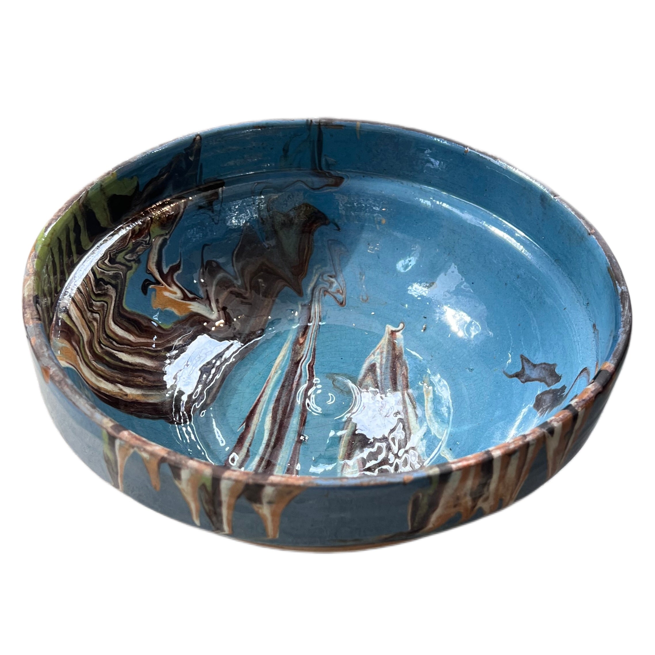 Marbelized Blue Cottage Bowl