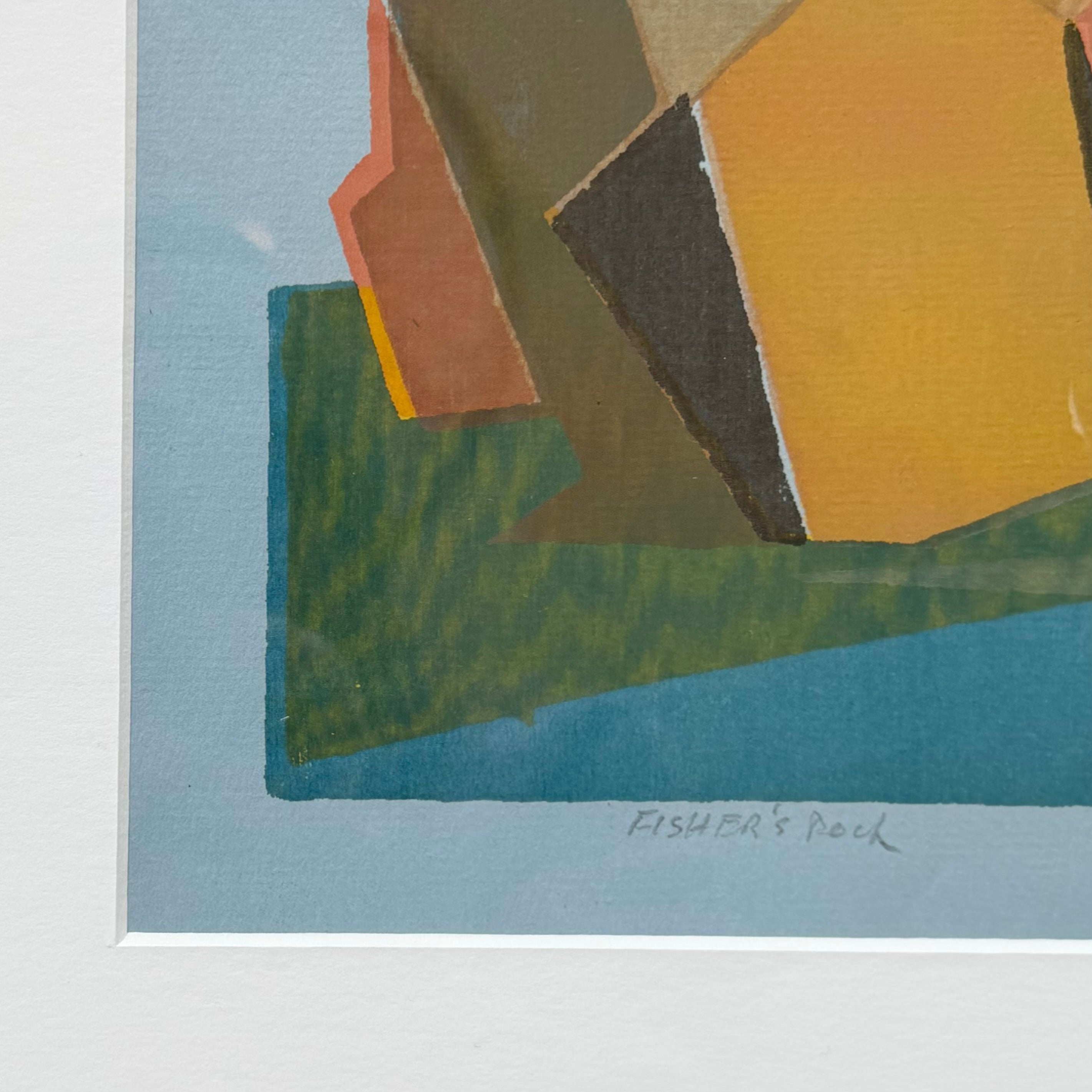 Fisher's Rock Vintage Woodblock