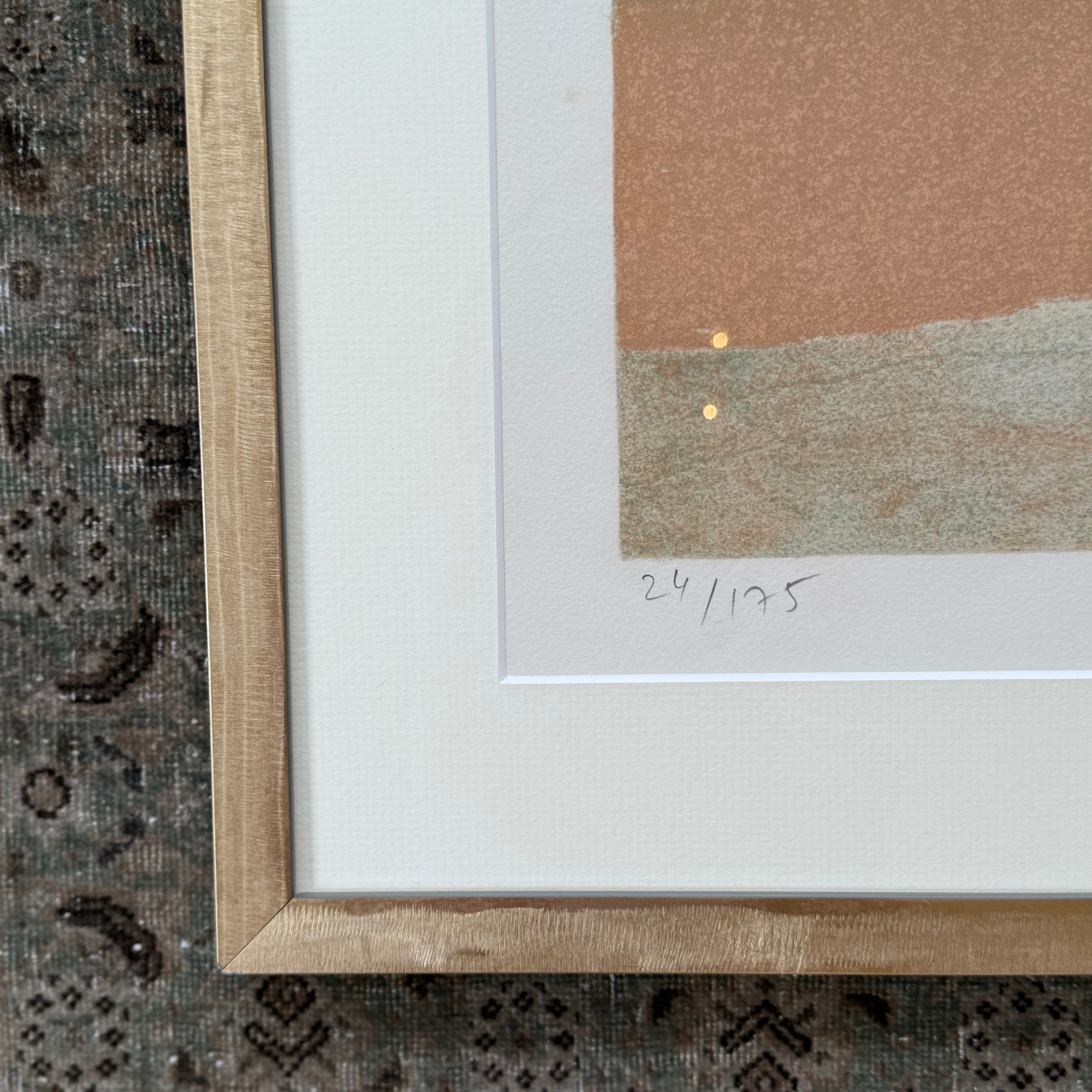 Sunset Abstract Lithograph - 1970's