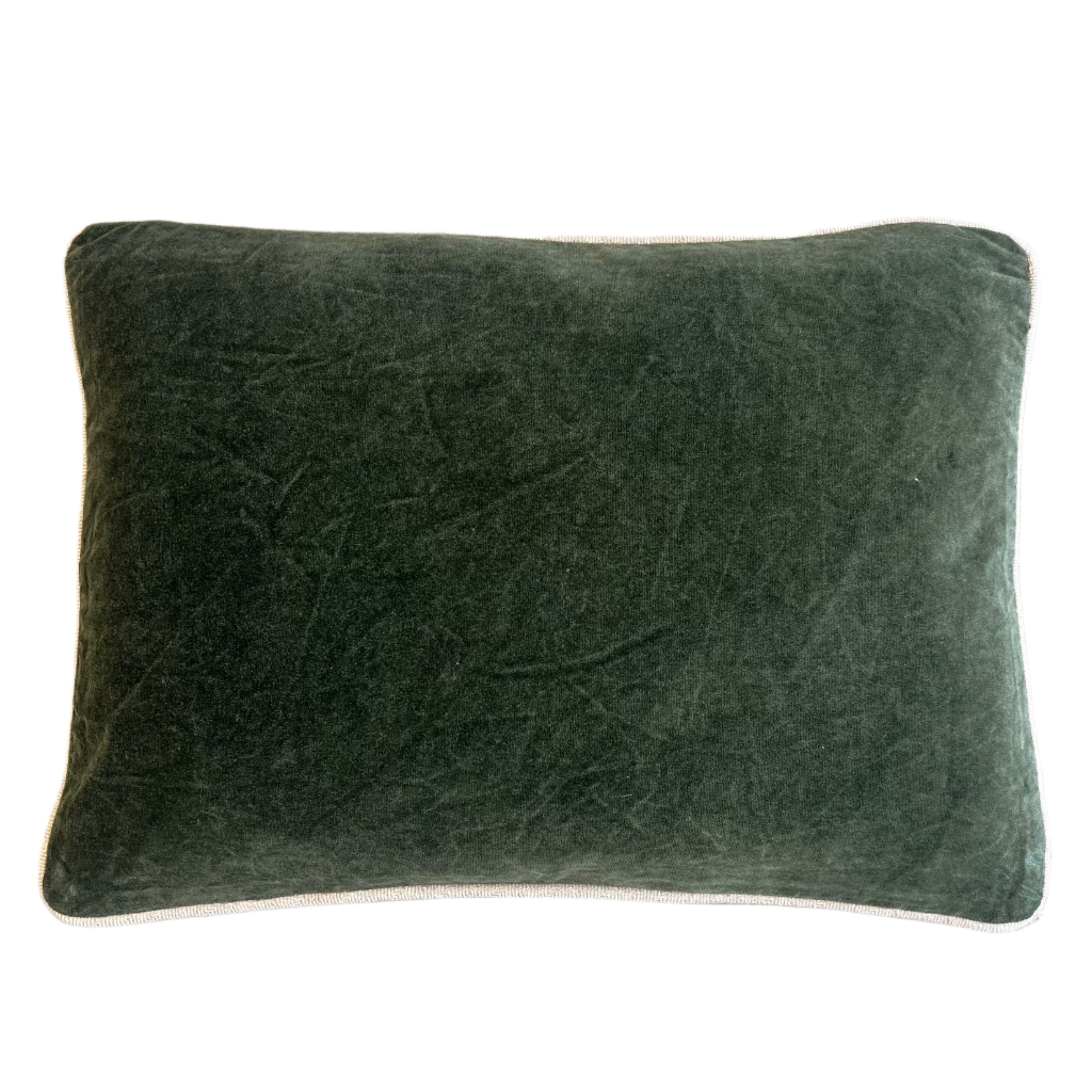 Velvet Pillow Dark Green