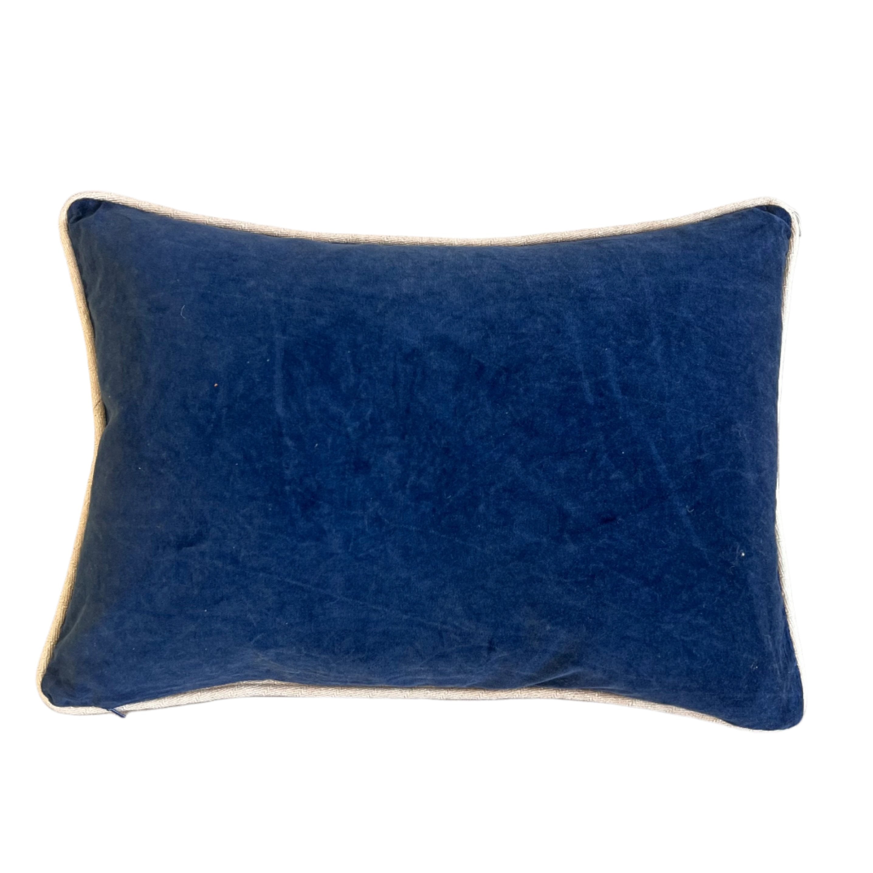 Velvet Pillow Dark Blue