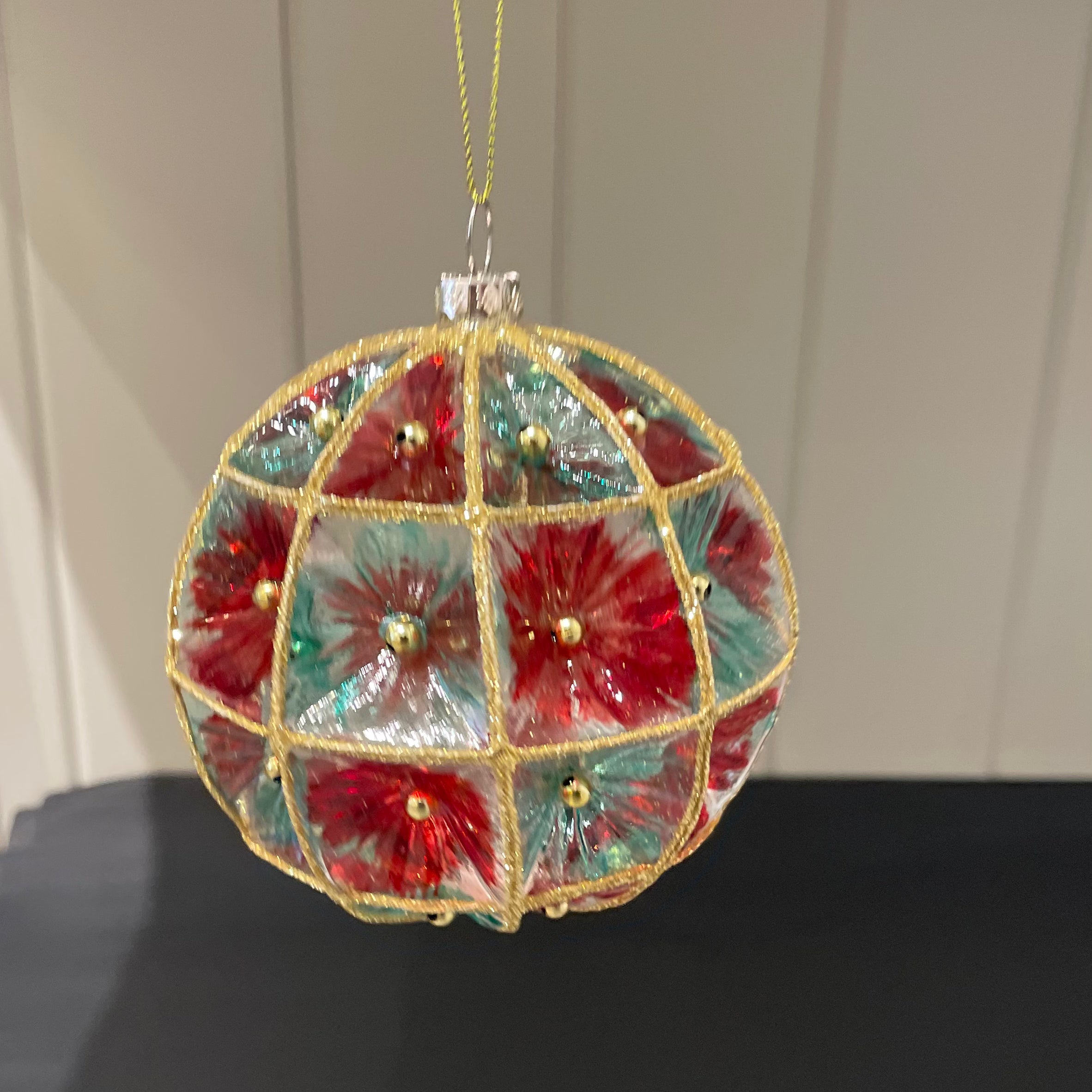 Starburst Pattern Glass Ornament