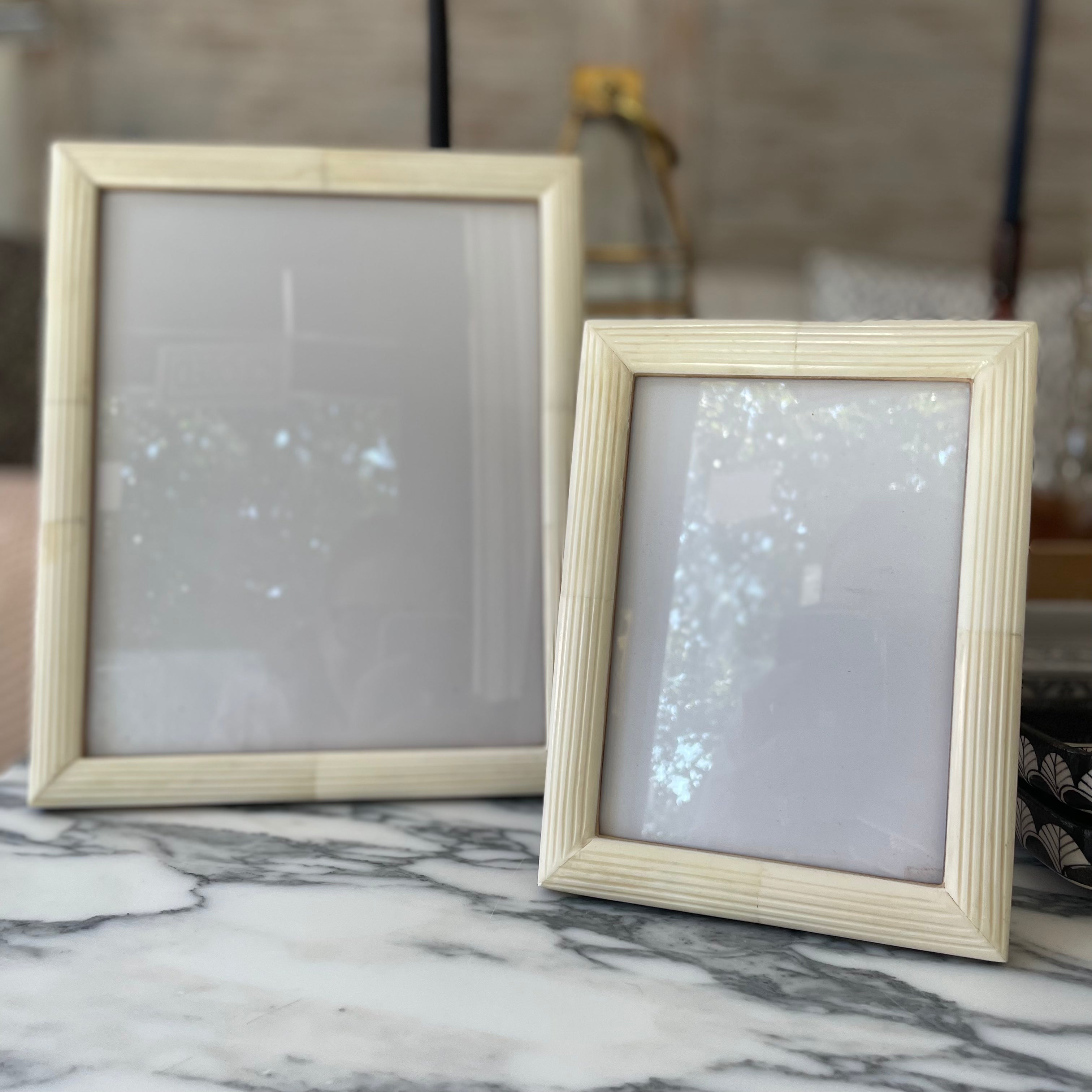 Etched White Bone Frame