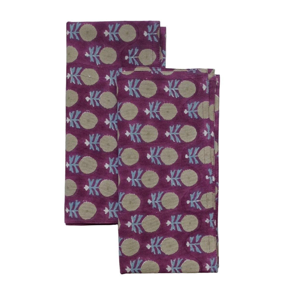 Eggplant Floral Printed Napkins