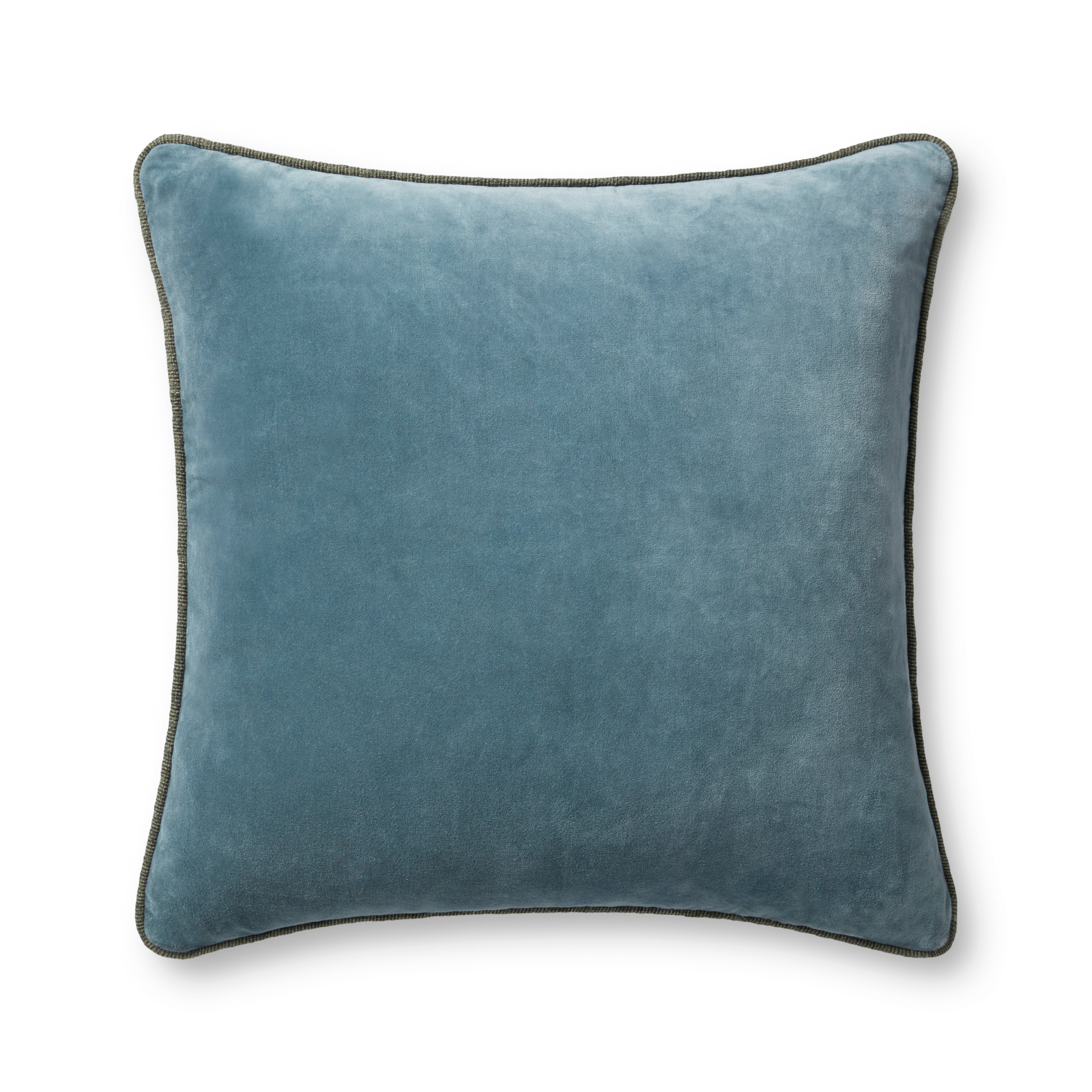 Blue Cotton/Velvet Pillow