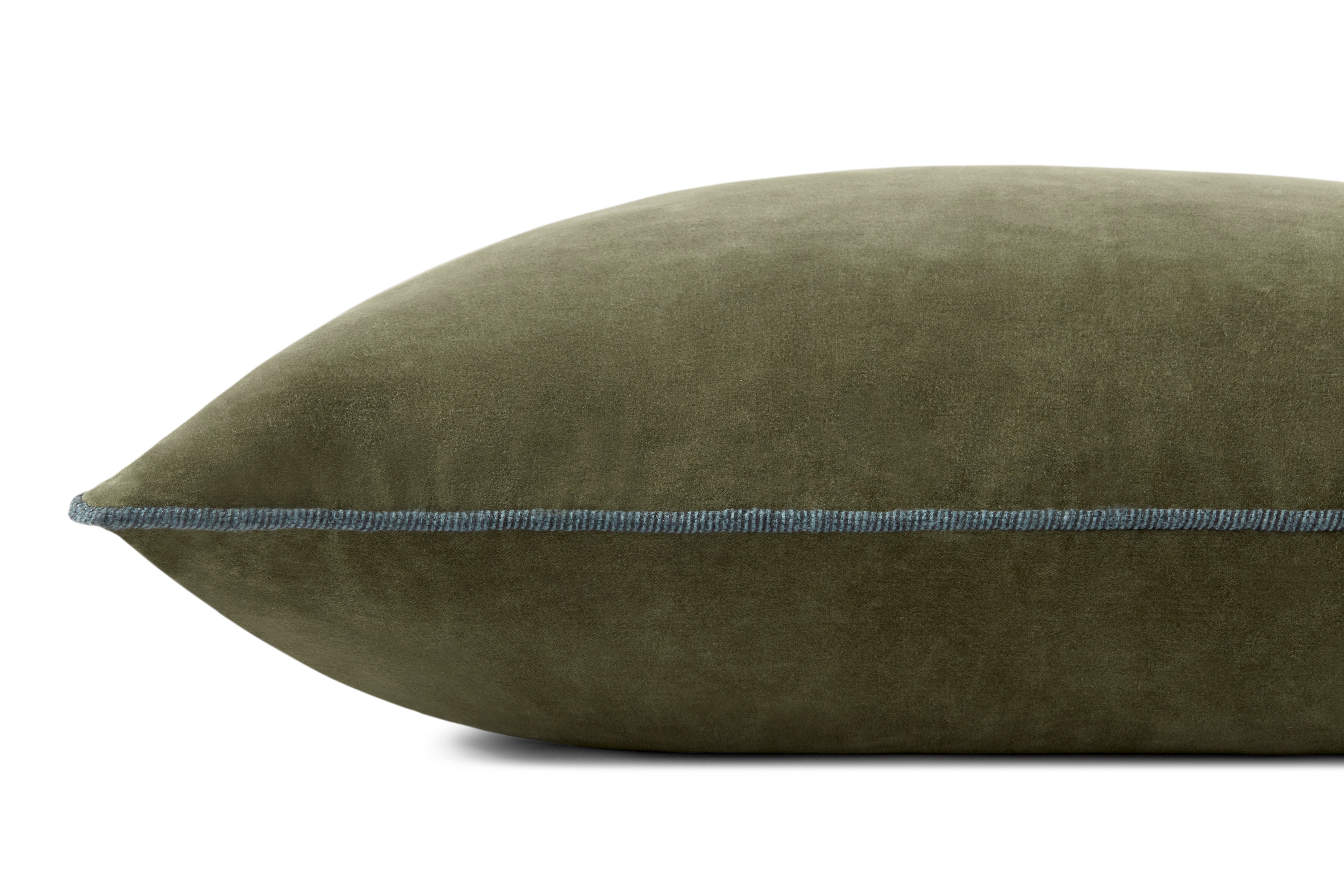 Green Cotton/Velvet Pillow