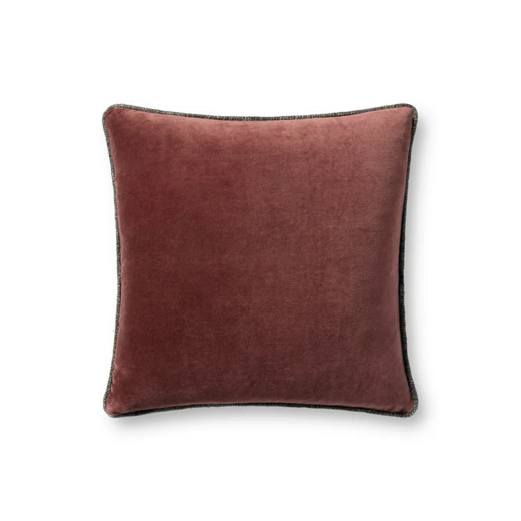 Wine Cotton/Velvet Pillow