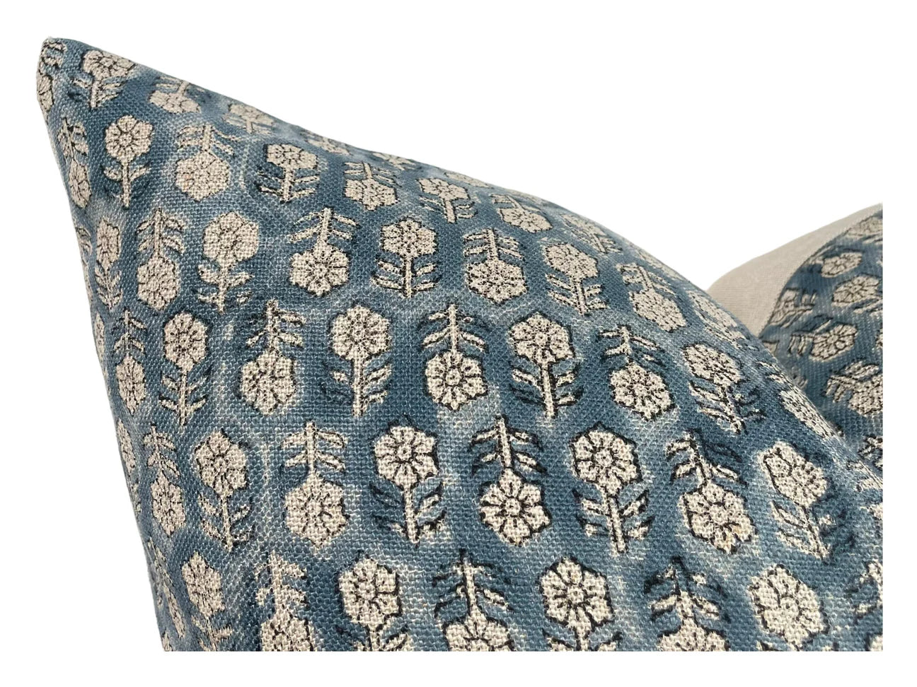 Perris Blue Floral Pillow 14" x 22"