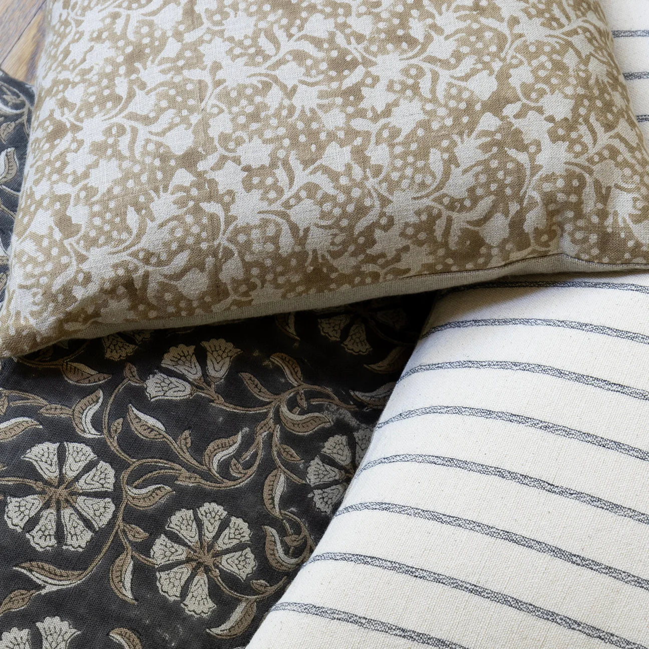 Corvallis Block Print Floral Pillow 14' x 22'