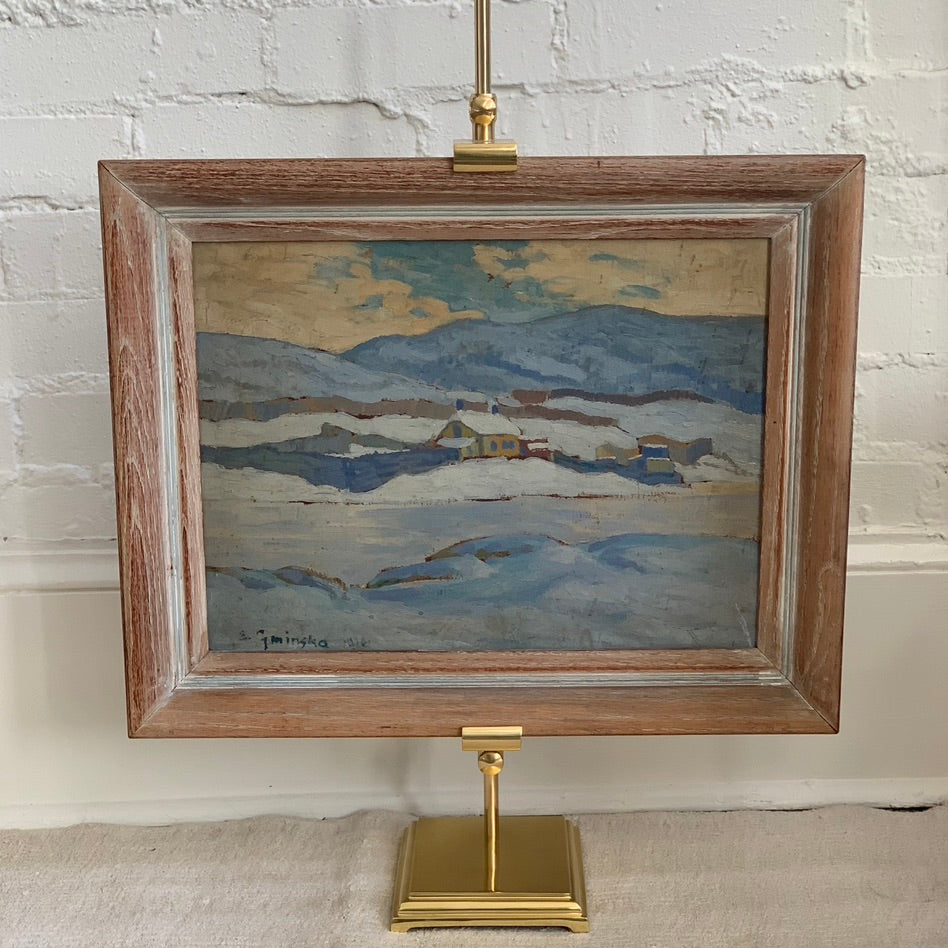 Swedish Vintage Winter Landscape Painting