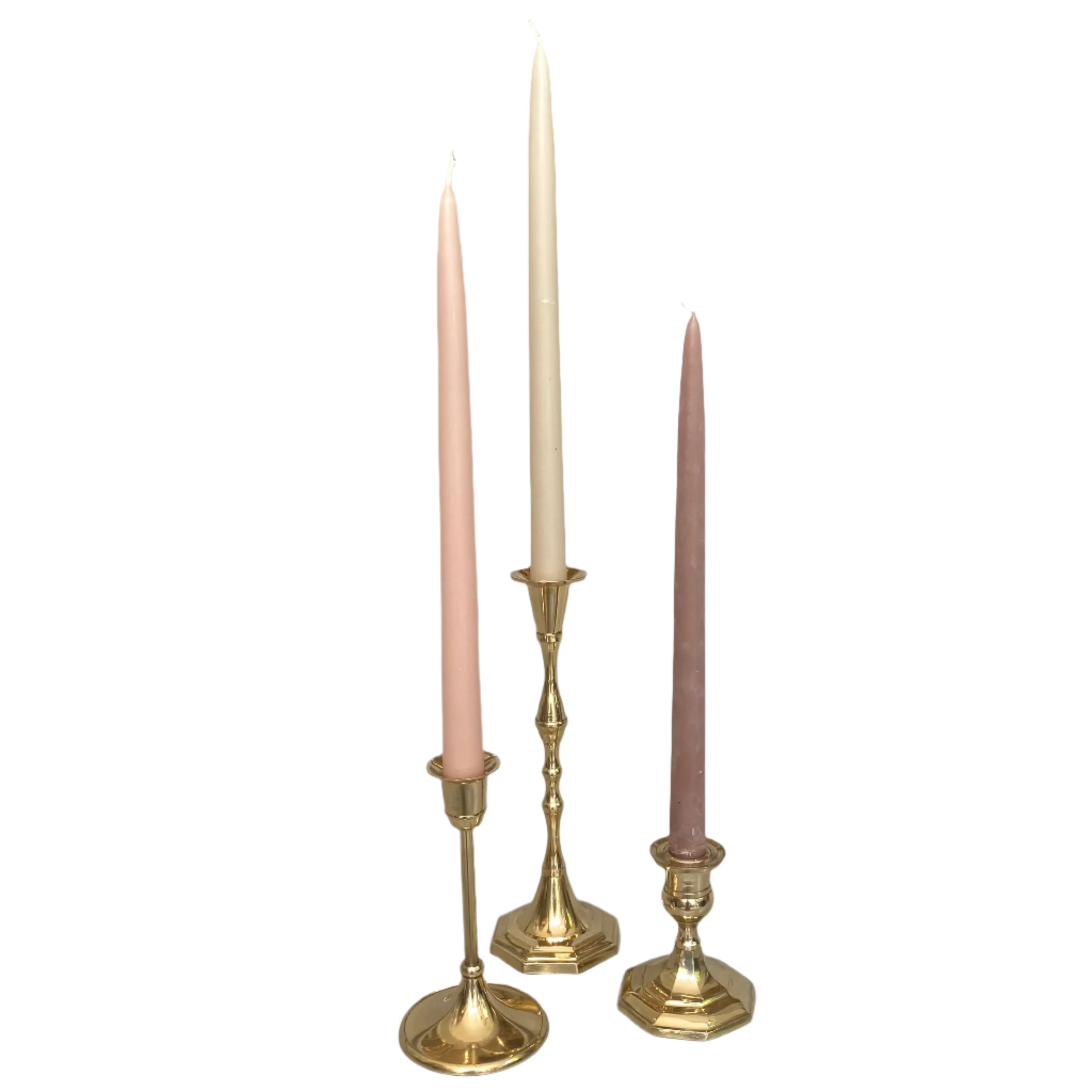 Antique Inspired Candlestick Holders - Brass